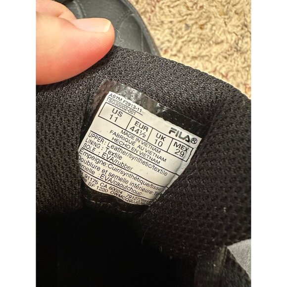 Fila Mens Black Leather Walking Shoes 11 Lightweight Comfort Lace-Up work shoe - Picture 5 of 7